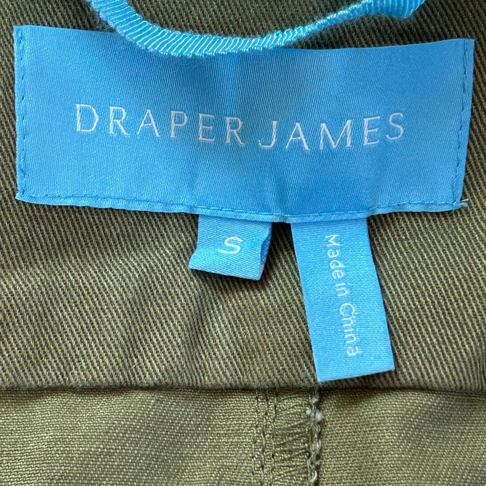 Draper James utility military inspired Field Jacket in Green Twill tie belt SZ S - Picture 10 of 12